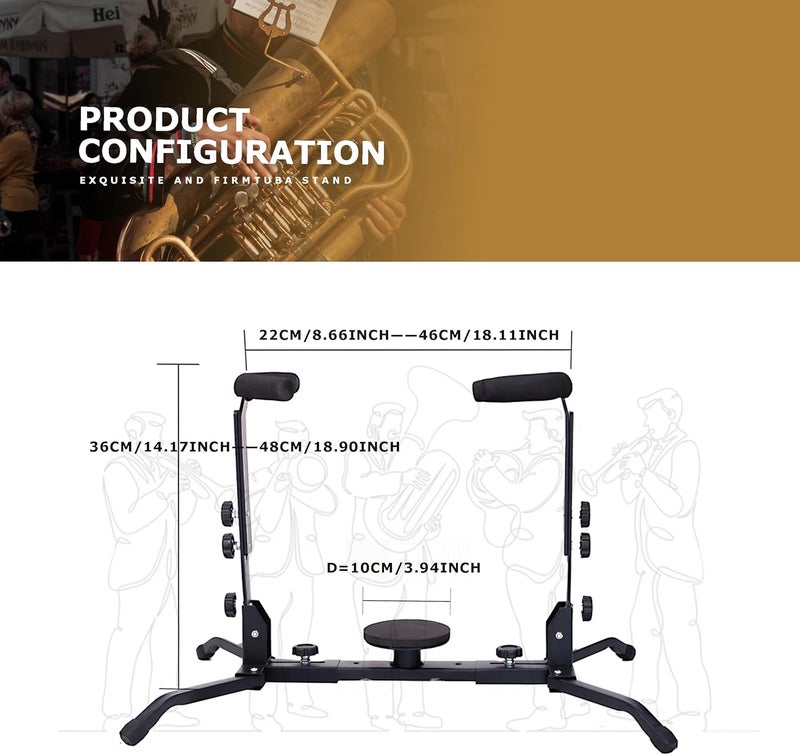 WHELPAW Adjustable Tuba Stand Holder – Durable, Lightweight, Foldable Design with Secure Locking System, Tuba Accessories - Image 5